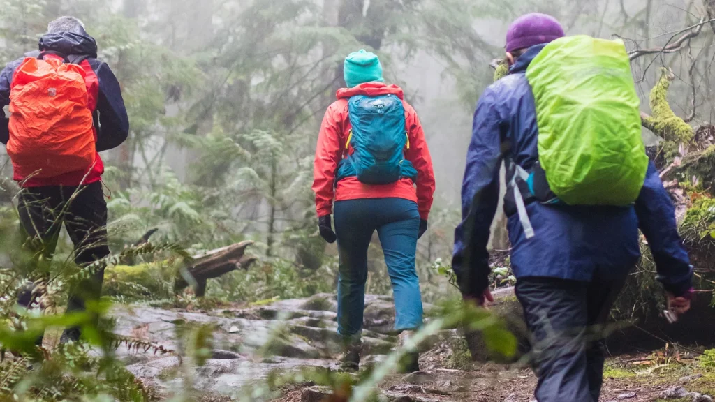 how to hike in the rain